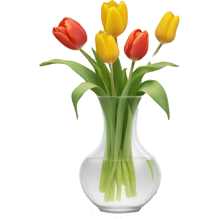 Tulips in a clear vase emoji