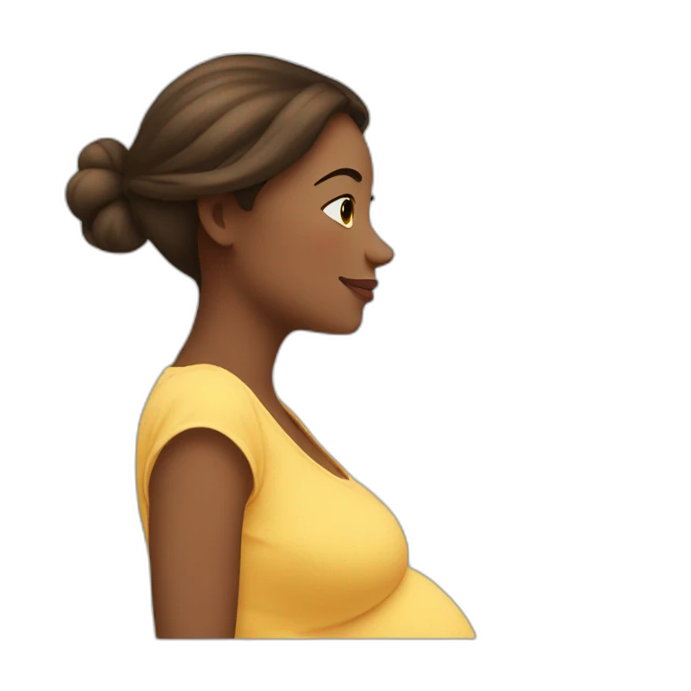 beautiful happy pregnant girl in profile emoji