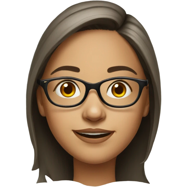 realistic portrait of girl with glasses emoji