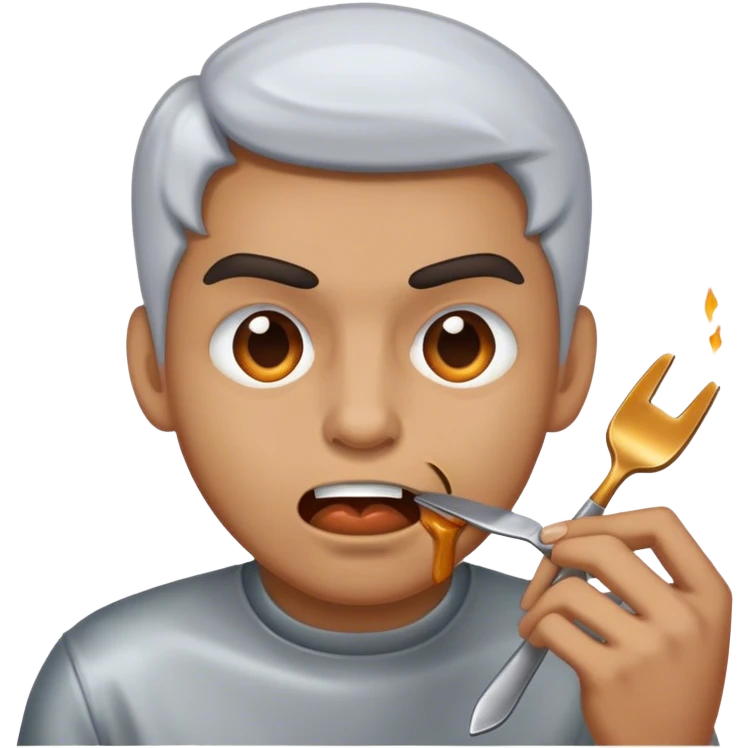 Man eating metal emoji