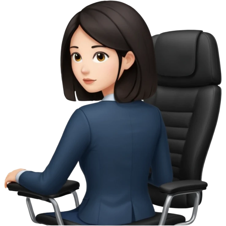 Woman Back of head sitting on an office chair emoji