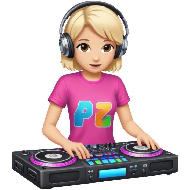 blond dj playing in colorful outfit emoji