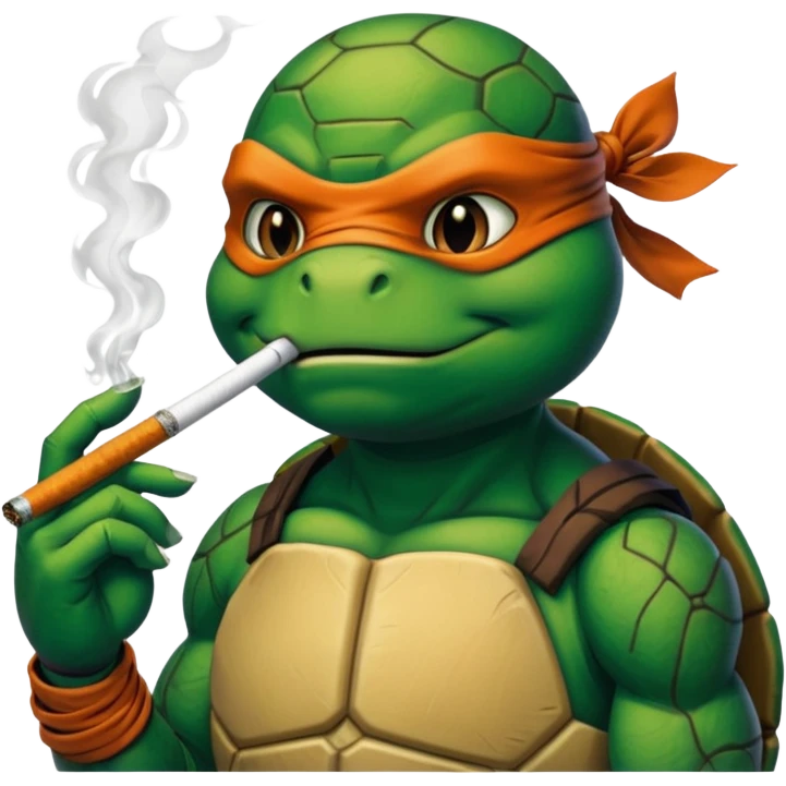 Ninja turtle smoking  emoji
