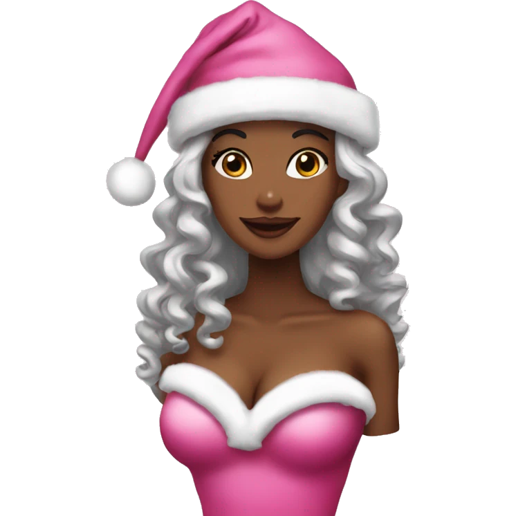 Pink coquette Christmas emoji