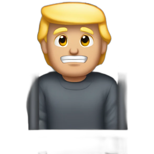 Donald trump in his prison cell standing in front of his cellmate emoji