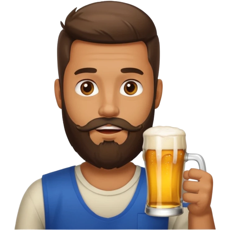 Man with a beard drinking beer  emoji
