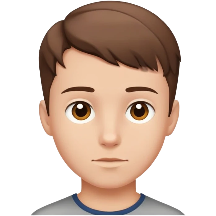  boy shaved brown hair emoji