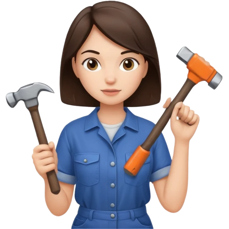 brunette girl renovating her apartment emoji