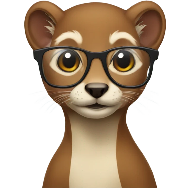 Weasel with glasses  emoji