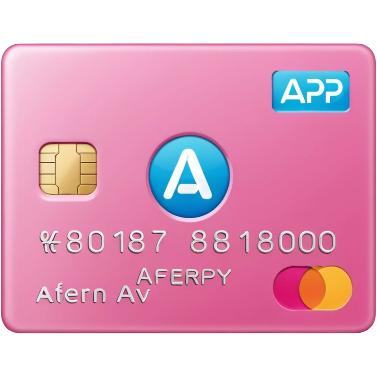 pink big afterpay word on a credit card emoji