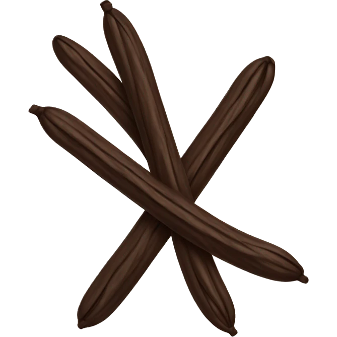 2 brown vanilla beans overlapping in an x  emoji