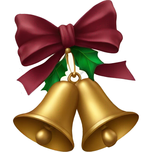 Christmas bells with a maroon bow emoji