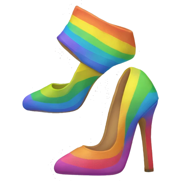 Create a rainbow pair of heels emoji