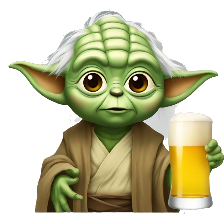 Yoda avec une bière emoji