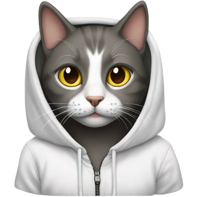 Cat wearing a supreme hoodie emoji