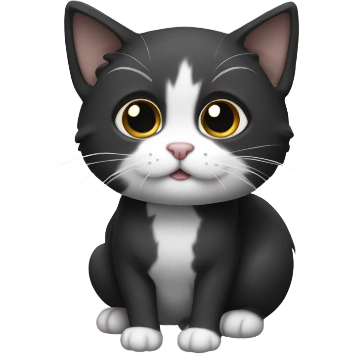 small black and white cat emoji