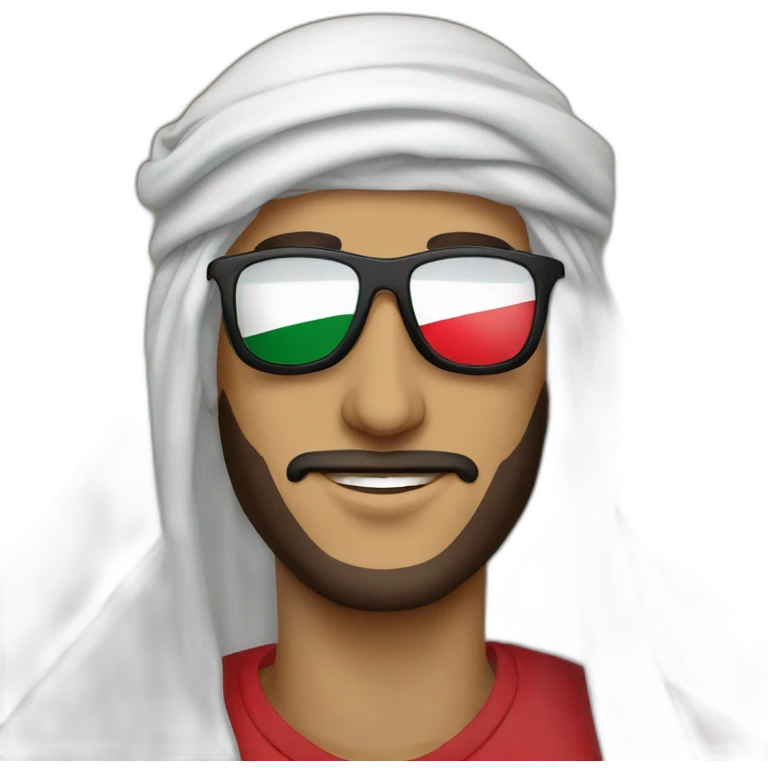 Palestinian flag Muslim men with sunglasses emoji