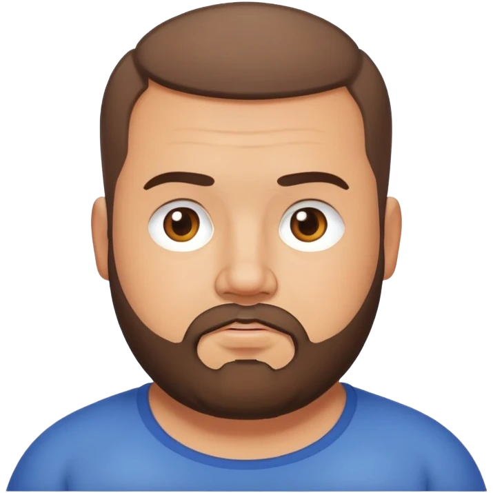 buzz cut brown hair bearded man that is chubby emoji