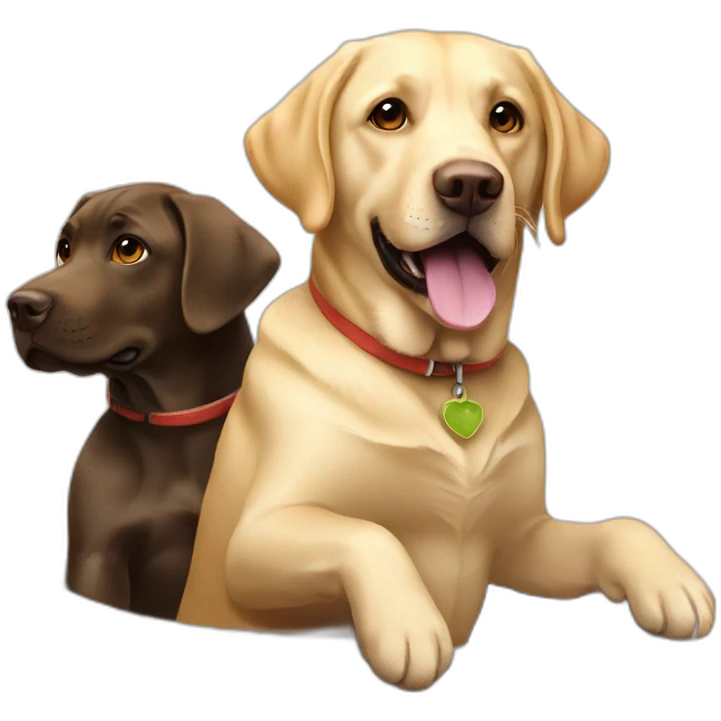 labrador riding another Labrador  emoji