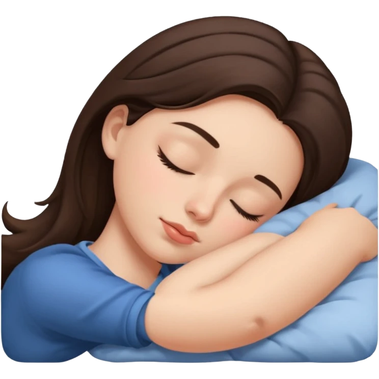 Brunette girl sleeping emoji