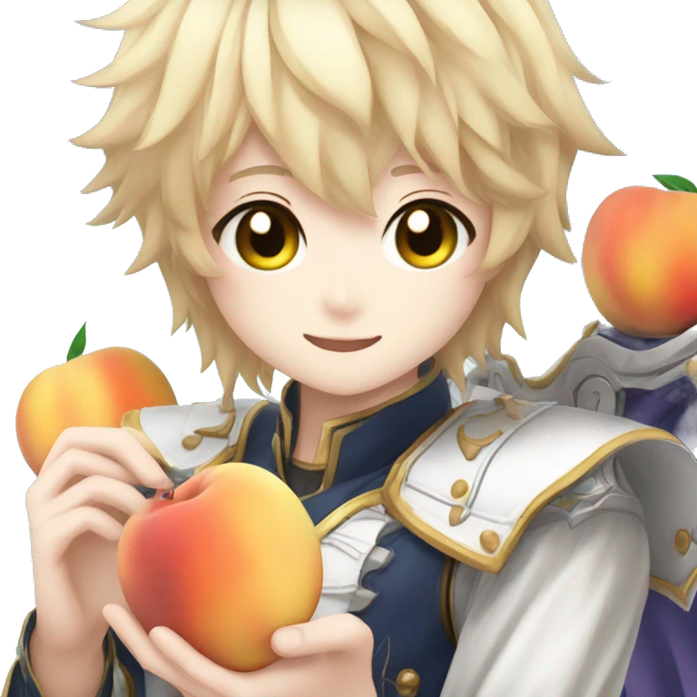 Acheron from honkai:star rail eating a peach emoji