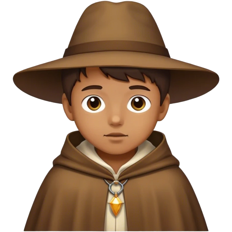 boy in pilgrim cloak looking emoji