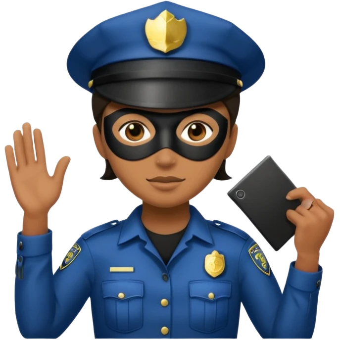 thief, Police hat, thief mask, thief dress. emoji