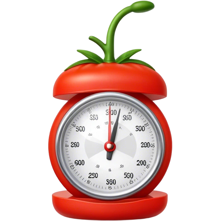 plastic pomodoro method tomato kitchen timer emoji