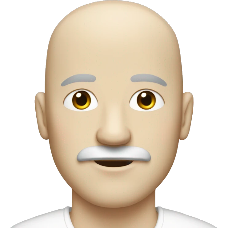 bald white man with pale skin and a moustache emoji