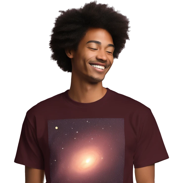 Person wearing maroon vintage sepia T shirt with nebulas galaxies and constellations star map celestial illustration t shirt emoji