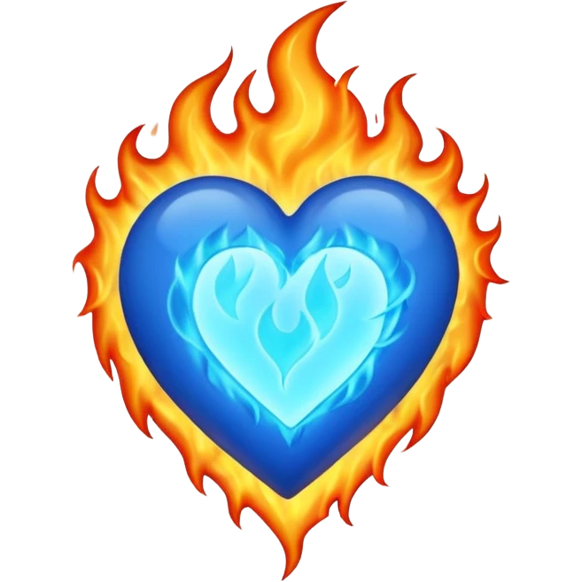 Burning blue heart emoji