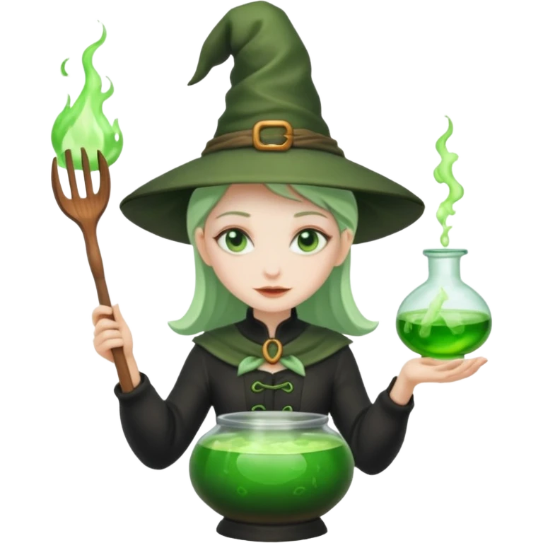 green witch cooking potion emoji