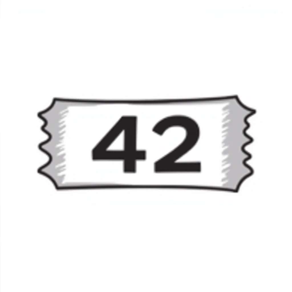 A raffle ticket with the number 42 clearly visible on it emoji