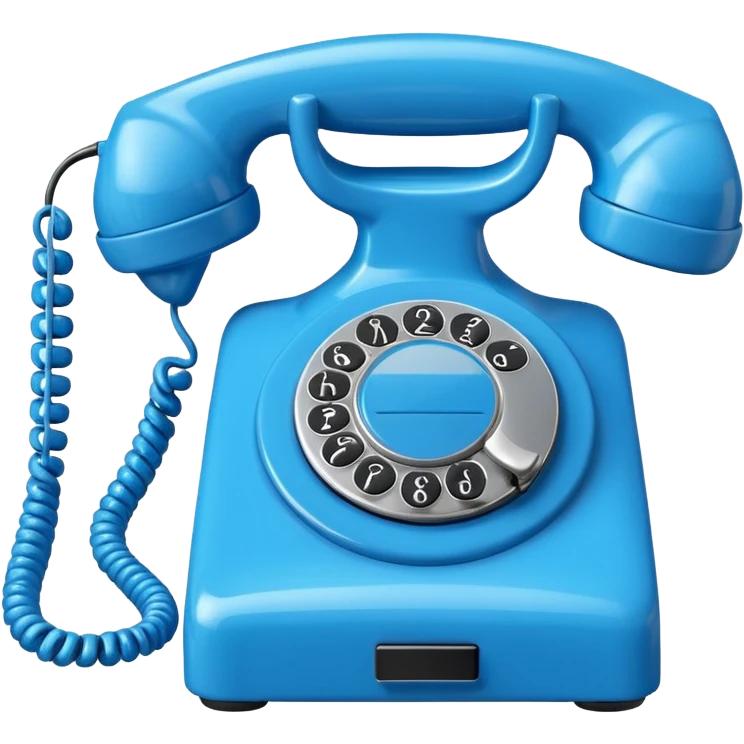 telephone emoji, classic handset, bright blue emoji