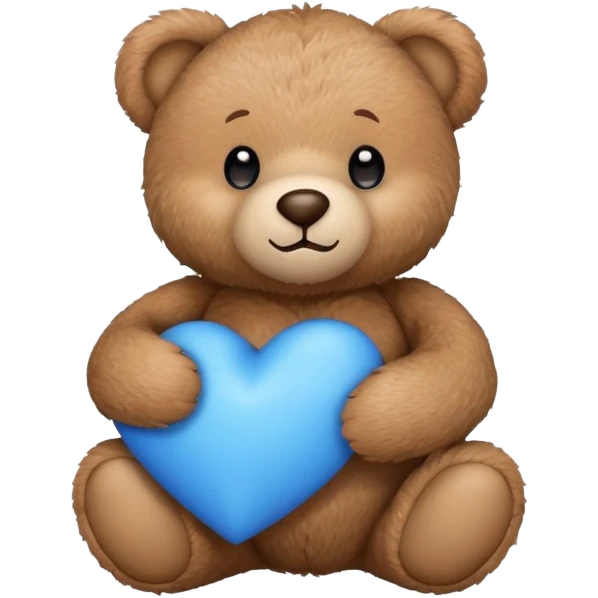 teddy bear holding a blue heart  emoji