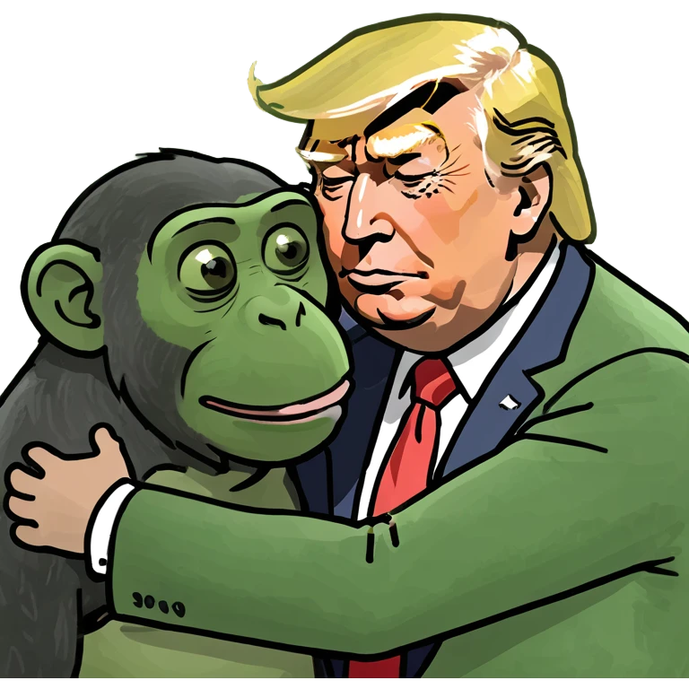 trump hugging a chimpanzee  emoji