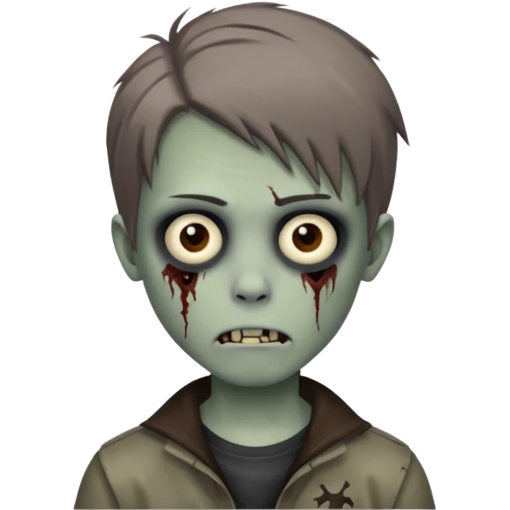 boy zombie with brown middlepart hair emo emoji
