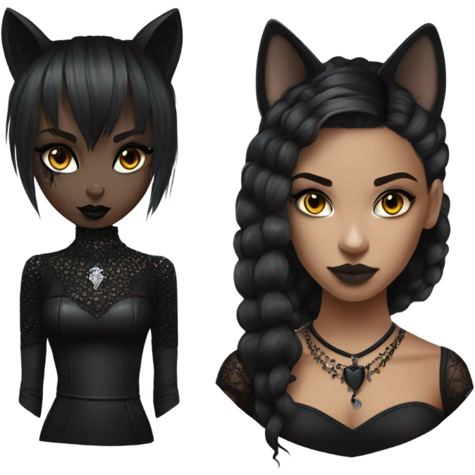 realistic   black puma - girl gothic  emoji