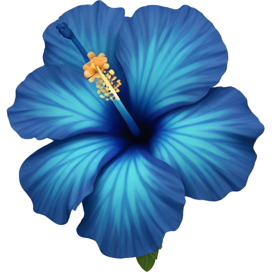 Blue hibiscus emoji