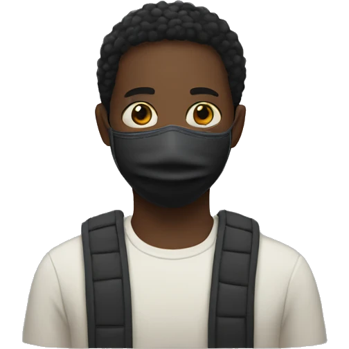 black person with a mask on  emoji