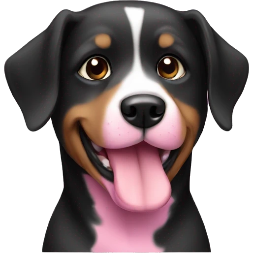 Dog black and pink emoji