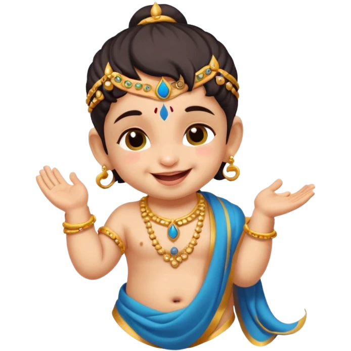 Naughty baby krisna winking  emoji