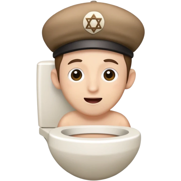 A jewish person singing in a toilet emoji