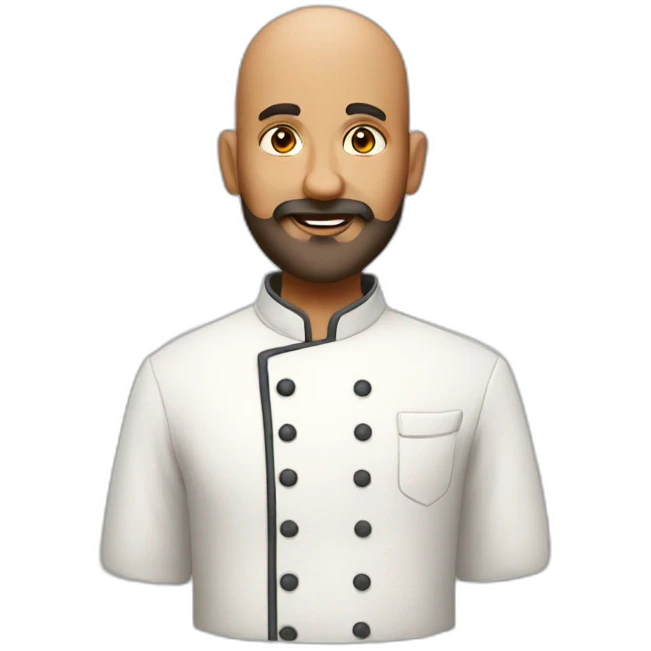 Bald bearded Indian chef emoji