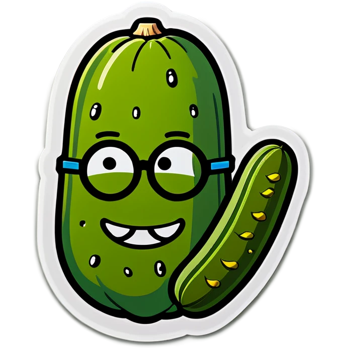 Pickle with glasses emoji