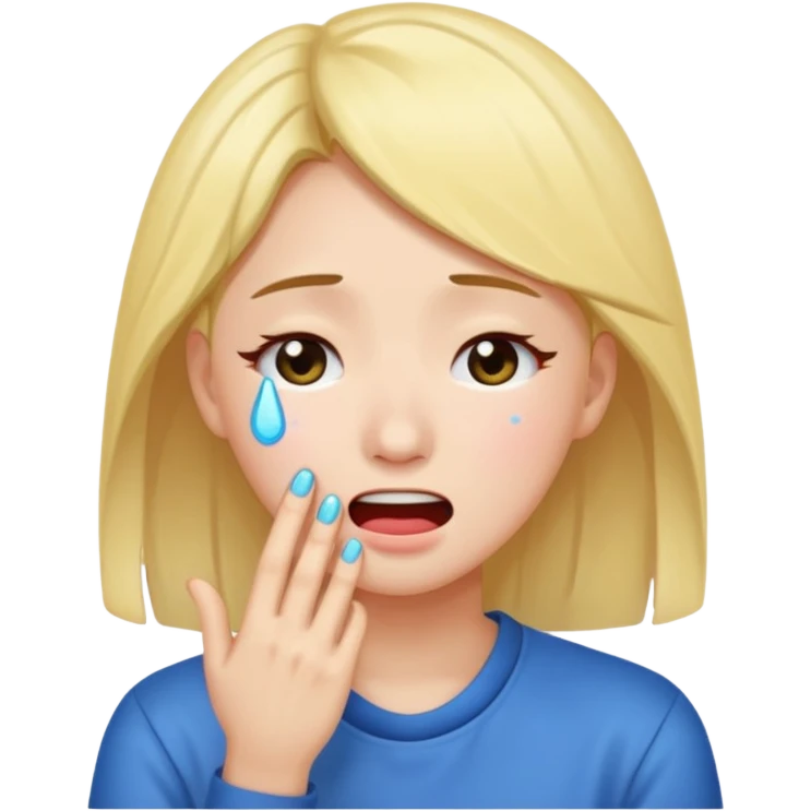 kpop fan girl crying happy tears to her bias  emoji