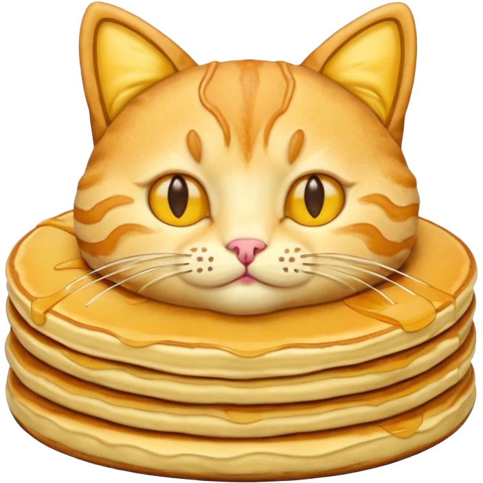 cat as pancake nice yellow pancakes emoji