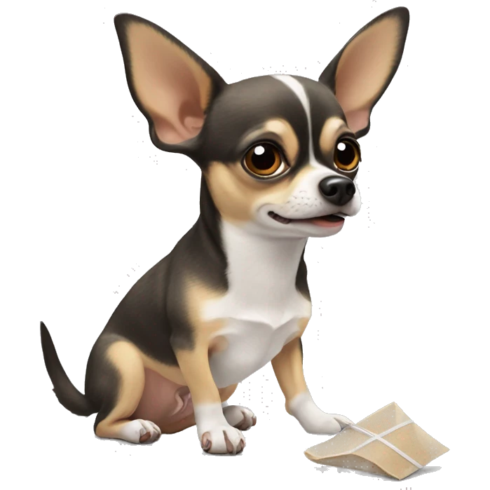 Chihuahua eating trash ￼ emoji