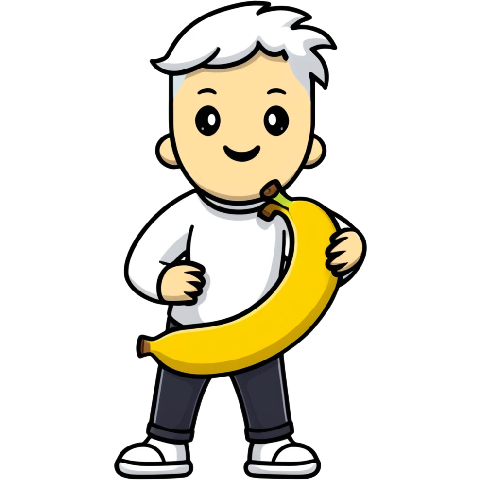 guy holding a banana emoji