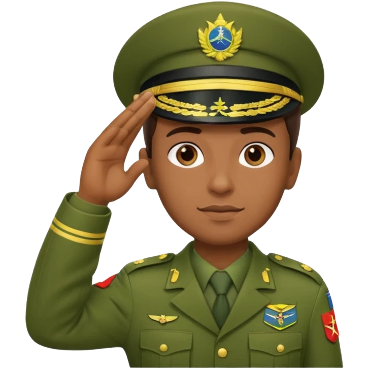 Soldado do Exército Brasileiro fazendo continência emoji